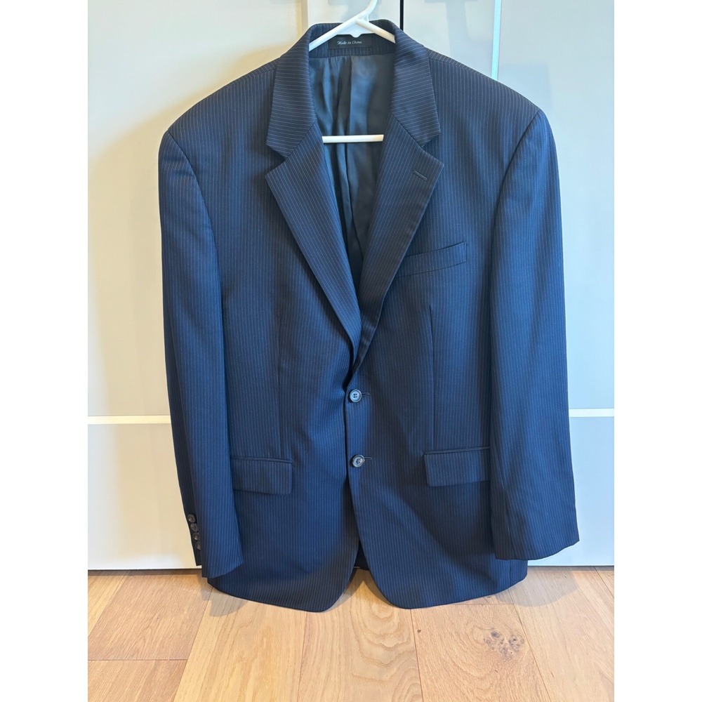 Lauren Ralph Lauren Men's 100% Wool Navy Pinstripe Suit Jacket‎ Blazer Size 40R